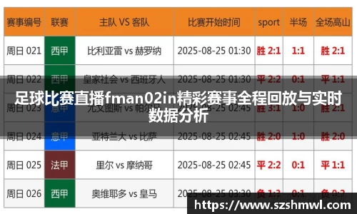 足球比赛直播fman02in精彩赛事全程回放与实时数据分析