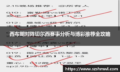 西布朗对阵切尔西赛事分析与博彩推荐全攻略